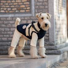1 pièce Veste en laine réfléchissante en polyester pour chien, manteau coupe-vent réglable à boucle en D double avec fermeture zippée, convient aux chiens de petite à très grande taille - Automne et Hiver