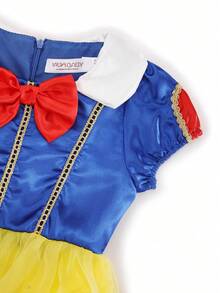 Young Girls Yellow Dress With Long Shawl Puff Skirt, Gold Flower Decor Party Dress, Suitable For Outings, Gatherings, Birthday Parties, Stage Performances And Other Major Events