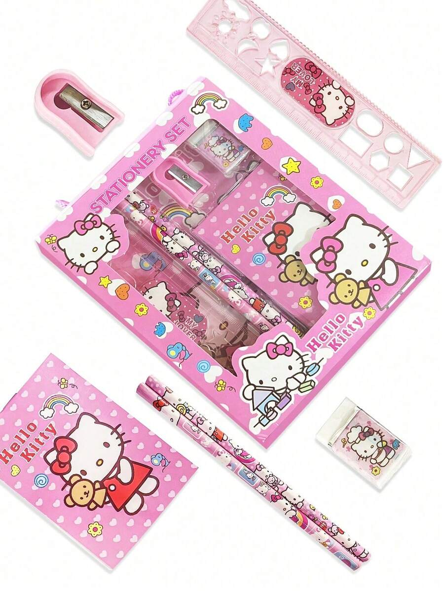 Sanrio 1Pc Sanrios Hello Kittys Cartoon Ruler Pencil Sharpener Eraser ...