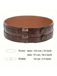 2 pièces Ceinture large viking, ceinture d'armure médiéval, ceinture-corset de chevalier, costume d'Halloween LARP