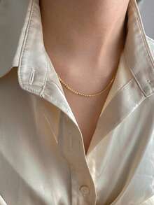 Tkool 1 件女士优雅简约 18K 金不锈钢 S 形扭纹项链，独特优质礼物