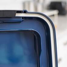 USA Airtight Dog Food Storage Container, Up To 40 Lbs, Attachable Wheels, For Dog Cat Bird And Other Pet Food Storage Bin, Keep Fresh, Translucent Body, Easy Mobility, Navy - Navy Blue - View 9