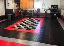 Big Floors GarageTrac Diamond, Interlocking Non-Slip Garage Flooring Tile, Durable, Modular, Heavy-Duty Copolymer, Easy Install (48 Pack), Graphite - Purple - View 5