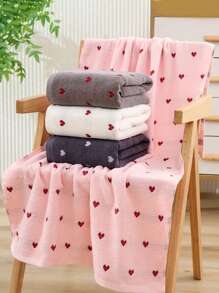1 pezzo/2 pezzi (asciugamano + accappatoio) Asciugamano jacquard spesso e assorbente con motivo a cuore, asciugamano viso e corpo senza pelucchi, ideale per casa, bagno, palestra, SPA, piscina, morbido e delicato sulla pelle, adatto per salone di bellezza e bagno di casa