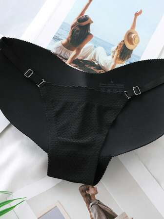 Padded Butt Lift Seamless Shapewear Panties, Low Waist Adjustable Breathable Tummy Control Underwear For Women