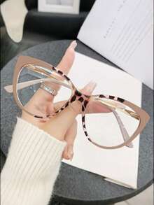 1 件装复古猫眼撞色镜框个性化 TR 材质无压力舒适缓解疲劳非处方眼镜