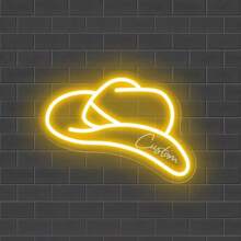 Customizable Cowboy Hat LED Light With Adjustable Brightness Function - USB Powered, Perfect For Weddings, Birthdays, Home Decor - Ideal Mother'S Day, Holiday Gift, Suitable Bedroom, Living Room, Friend, Disco Light