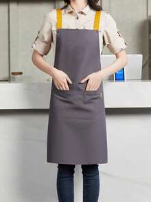 防水防油围裙，适用于餐饮、烹饪、烘焙，适用于家庭厨房、餐厅、咖啡店、面包店，男女新款设计，咖啡色 - 彩色 - 查看 14