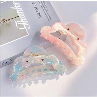 水钻云朵发爪夹，彩色字母闪亮发爪，休闲时尚女孩发饰，冬季发夹