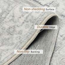 1PCS  Distressed Runner Rug For Hallway  Vintage Kitchen Rugs Non Slip Floor Carpet Runner Washable Area Rug Runner For Bedroom Laundry Room  Carpet In Autumn And Winter - 灰色/米色 - 查看 3