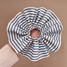 1 Peça Scrunchie Listrado Grande Coreano, Elástico de Cabelo Versátil para Uso Casual/Escritório, Scrunchies de Cabelo, Elástico de Cabelo, Acessórios de Cabelo, Porta-rabos de Cavalo, Elásticos de Cabelo, Faixas de Borracha para Cabelo