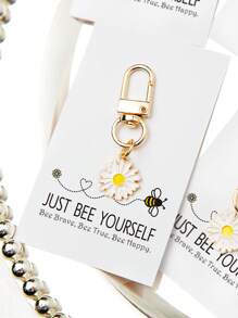 1/5/10 pièces Set de porte-clés avec phrases inspirantes, abeille, marguerite, tournesol. Ensemble de porte-clés cadeaux, multi-usage, charm de sac, pendentif de voiture, décoration de coque de téléphone, support d'écouteurs