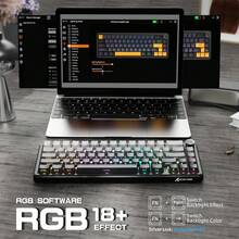 ATTACK SHARK X66 无线机械游戏键盘带旋钮，三模式 USB-C/BT5.0/2.4G 垫片安装 60% RGB 游戏键盘，侧面印刷 PBT 键帽，热插拔草莓开关 - 彩色 - 查看 8