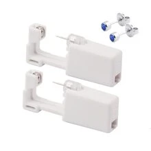 2 Pack Self Ear Piercing Gun Earring Disposable Piercing Kit No Pain Easy Use Ear Piercing Gun Kit Tool With Stud (Dark Blue) - Blue - View 8