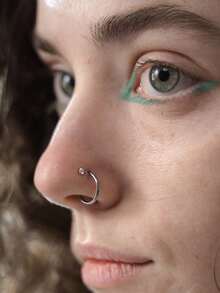 DAILI 10 piezas/set Aro para la nariz con diseño de diamante de imitación - Plateado - Ver 11