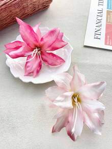 1/2 مجموعة مشابك شعر على شكل زهرة الليلي للنساء، بوهيمي بسيط عصري، من مادة البوليستر، مشابك شعر بتدرج لون زهرة الليلي، مناسبة للاستخدام اليومي، العطلات، تثبيت تسريحة الشعر، ملابس العطلات للمرأة - متعدد الألوان - مشاهدة 3