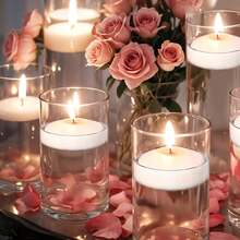36/48 White Floating Wax Candles, Burn For 8-10 Hours, Odorless And Smokeless Floating Candles, 3 Inches Center Decoration, Suitable For Center Decoration Floating Candles, Suitable For Cylindrical Vases, Weddings, Parties, Pool Water Candles. - 3in - Xem 3