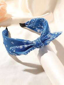 女士布艺发带，宽结佩斯利印花发带，单件装，可爱发带，波西米亚风格，适合日常休闲、海滩度假及户外活动、夏季假期，沙滩配饰，发饰，发箍，发圈，女士头饰 - 彩色 - 查看 9