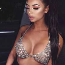 闪亮镂空水钻时尚身体链，个性化夜店比基尼配饰，女士 - 銀色 - 查看 2