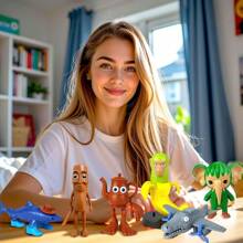 Juego de 24 figuras de acción en estilo italiano "Brainrot", figuras coleccionables divertidas inspiradas en "Tung Tung Tung Sahur", "Tralalero Tralala", tiburón creativo, mono y talla grande juguetes para adultos