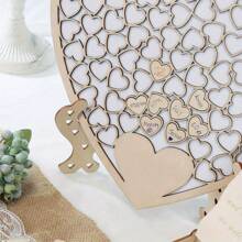Rustic Wedding Guest Book With Wooden Heart-Shaped Drop Box - Charming Reception Decor And Creative Message Keepsake For Weddings, Anniversary Signature Book, Special Occasions Wedding Guest Book