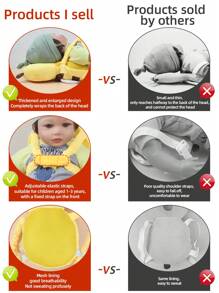 Baby Head Protector Cushion Backpack For Walking & Crawling,Christmas Elements Baby Walkers Protective Toddler Adjustable Baby Head Protection Pad Backpack Wear For Crawling,Bee,Christmas