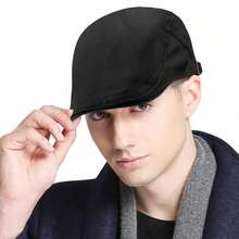 1 Piece Of Adjustable Men's Cotton Beret - Classic Beret, Adjustable Casual Hat Style Suitable For Men, Machine Washable, Easy To Maintain - Black - View 5