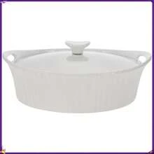 Corningware French White 2.5qt/2.35L Oval Ceramic Casserole Bakeware Dish And Glass Lid - Nhiều màu - Xem 1