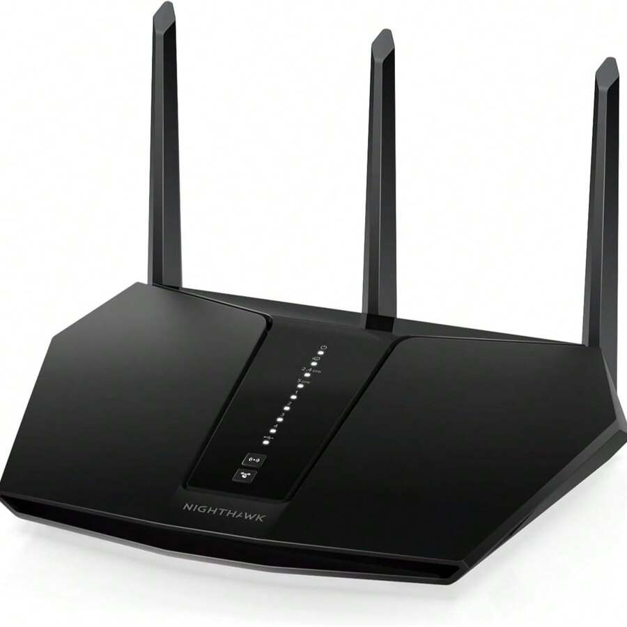 NETGEAR Nighthawk WiFi 6 Router (RAX30) - Security Features, 5-Stream Dual-Band Gigabit Router, AX2400 Wireless Speed (Up To 2.4 Gbps), Covers Up To 2,000 Sq.Ft. And 20 Devices Refurbished - Black - View 1