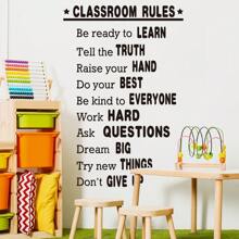 Self Adhesive School Classroom Rules Wall Sticker Baby Nursery Quote Wall Decal Mural,Back To School,School Supplies