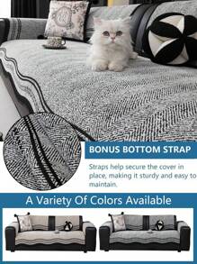 1 Peça Almofada Antiderrapante Personalizada e Elegante para Sofá, Tecido de Capa de Sofá Simples em Preto e Branco, Almofada Antiderrapante e Resistente a Arranhões de Animais de Estimação para Assento de Sofá, Adequada para Decoração de Sofá e Capa Protetora em Quartos, Salas de Estar e Escritórios, Estilo Popular Nórdico, Lavável em Máquina durante Todo o Ano