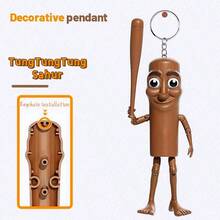 Tungtungtung Sahur 娃娃吊坠、Internet MEME 组装小雕像、意大利 Brainrot 动物模型钥匙扣 - 彩色 - 查看 11