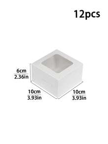 3 قطع/6 قطع/12 قطعة علبة كيك مع نافذة شفافة، علبة مافن، علبة تغليف كب كيك ورقية، علبة طلب الخبز، علبة تارت، علبة معجنات، علبة تغليف بسكويت وكيك، علبة مافن، علبة معجنات، كيك بشكل نجمة الثلج - أبيض - مشاهدة 14