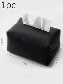1pc New Stylish Simple Leather Tissue Box, High-Grade Home/Hotel/Restaurant Paper Napkin Organizer
