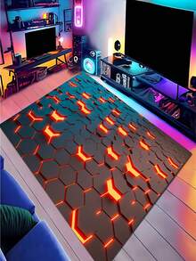1pc E-Sports Visual Carpet, Cool E-Sports Rug, Sofa & Coffee Table Mat, New Premium Bedroom Entrance Doormat, Multiple Sizes Available, Abstract 3D Feeling Living Room Carpet, Study Room Carpet, Bedroom Carpet, Carpet, Living Room Area Rug, Small Area Rug, Pad, Home Decor, Large Living Room Carpet, Living Room Home Decor, Room Decor, Washable Carpet - Multicolor - View 1
