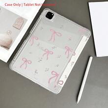 Bow-Knot 1 件粉色蝴蝶结和花卉图案 - 甜美精致的保护性对开平板电脑保护套，带笔架，兼容 iPad 10.9/10.2/ Air 5th Gen/Pro11/10th/9.7/Air 2/iPad（7th Gen）/ iPad（8th Gen）/ iPad Air 4/5/iPad Pro 11/iPad 10th 代 10.9 英寸 2022 智能保护套/iPad Air 13(M3 2025)/iPad Air 11(M3 2025)/iPad Air 11(M3 2025)/iPad 11(A16 2025)，自动睡眠/唤醒功能/时尚平板电脑配件