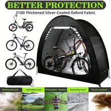 Portable Waterproof Bike Storage Shed Tent 2-4 Bicycles Durable Outdoor Shelter - 黑色 - 查看 1