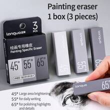 3 种硬度绘画橡皮擦，自动铅笔橡皮擦，图案可爱，无残留，干净，2B 炭笔绘画高光和混合器，适合艺术生
