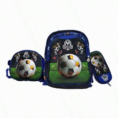 Conjunto de mochila escolar de 3 piezas para escolares. Mochila  de 16 pulgadas con capacidad grande. Mochila con carcasa 3D rígida.