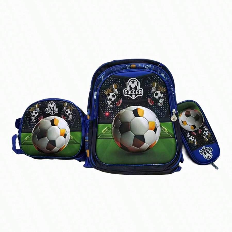 Conjunto de mochila escolar de 3 piezas para escolares. Mochila  de 16 pulgadas con capacidad grande. Mochila con carcasa 3D rígida.