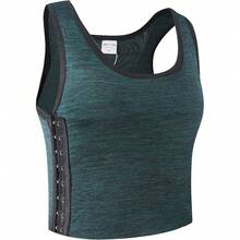 Neww  Transgender FTM Breathable Cotton Elastic Band Colors Cht Binder Tank Top (M-6XL) - Green - View 1