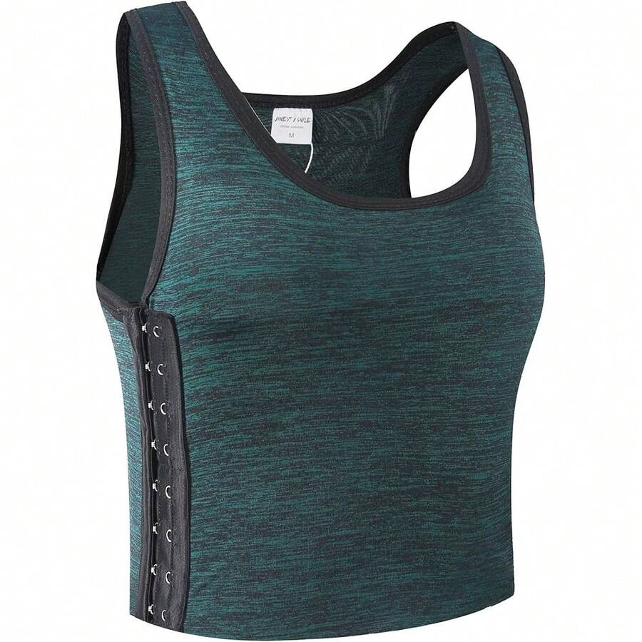 Neww  Transgender FTM Breathable Cotton Elastic Band Colors Cht Binder Tank Top (M-6XL) - Green - View 1