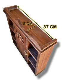 Wall-Mounted Condiment Holder Wooden Cabinet With Door Home Kitchen - 鏽棕色 - 查看 6