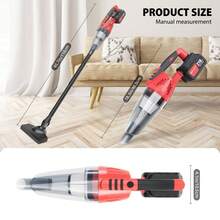 AutoFu Cordless Vacuum Cleaner 3 In 1 Lightweight Stick Strong Suction LED Rechargeable, Portable Hand Held Vacuum Cleaner With Battery &  Filter, Lightweight Hand Car Vacuum Rechargeable For Pet Hair, Home, Office - Red-2 Batteries - View 4