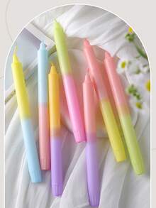 2 Packs Tall Taper Candles - 7.87 Inch Two-Tone Dripless, Unscented Dinner Candle - With Wicks - 5 Hour Burn Time,Candles,Pink Candle,Wedding Decor,Wedding,Gifts,Birthday Gifts,Home Decor,Room Decor,Teacher Gifts - Multicolor - View 5