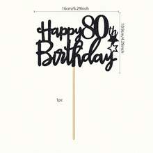 1Pc Glitter Happy Birthday Cake Topper Celebrate 10 12 13 14 15 16 17 18 21 30 40 50 60 70 80 90 100 Years Old Birthday Anniversary Party Decoration - Multicolor - View 30