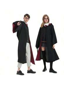 Potter Wizarding Robe Cosplay Costume Harry Halloween Cloak Wizarding Robe Performance Costume Graduation Photo Outfit; College Style Class Uniform For University Students