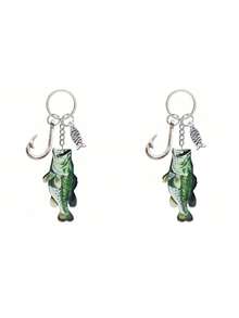 Acrylic Realistic Fish Theme Keychain, With Fish Hook, Small Fish Pendant, Many Different Kinds Of Fish, Perfect Gift For Fishing Enthusiasts, Suitable For Husband, Children, Elders, Suitable For Thanksgiving, Christmas And Halloween, Personalized Backpack Pendant, Unique Backpack Decoration, Accessories Decoration, Car Key Pendant - Multicolor - View 16