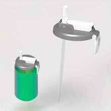 1个装带吸管的罐头盖硅胶防漏防尘罐头汽水盖防溢瓶盖创意杯盖