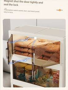 1 件 45 厘米/17.7 英寸宽储物柜，可折叠储物箱，家庭客厅玩具柜整理器，零食柜，厨房储物柜，圣诞礼物，储物盒，床下储物